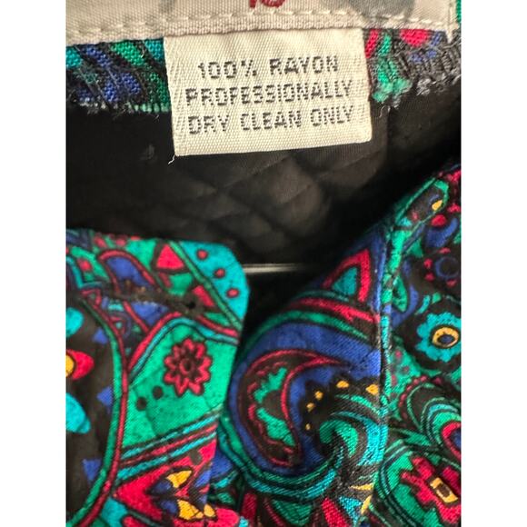Stephen Douglas Vintage Quilted Jacket Size 10 Abstract Colorful 80s 90s Boho - Picture 4 of 6